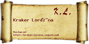 Kraker Loréna névjegykártya